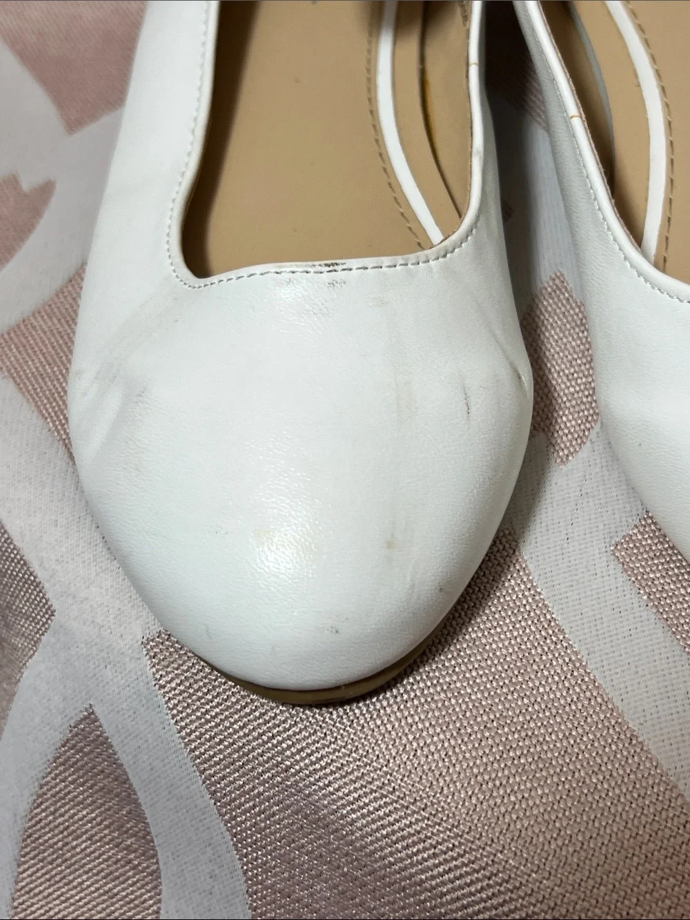 Nine West White Girls' Laser-Cut Ankle-Strap Ballet Flats